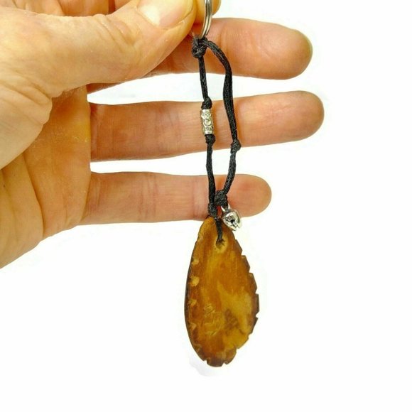 Wooden Keychain Handmade Key Chain Holder w/Shell Key Ring Keyring Gift Unique - Picture 9 of 12